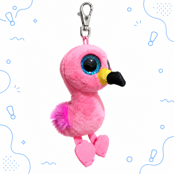 Portachiavi fenicottero rosa kawaii Portachiavi Beanie Boos Fenicottero Rosa
